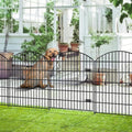 FOREHOGAR Heavy Duty Metal Garden Fences with Gate ECG1191, 1 Gate + 4 Fence Panels, 43.2in Tall and Total Length 14.75ft, Fencing for Dogs Animal Barrier Temporary Yard Border Outdoor, Black