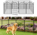 COLRASN 10 Panels No Dig Decorative Garden Dog Fence Outdoor for Yard, 48in(H) x 24.16ft(W) with Latch Tall Animal Barrier Fenceing Panels, Rustproof Ground Stakes Temporary Wire Screen for Patio