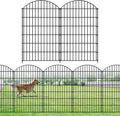 FOREHOGAR Metal Garden Fence 48in (H) x 20.3ft (L), 8 Panels + 9 Stakes Dog Fence Border Fence Animal Barrier, No Dig Garden Fencing for Yard Flower Bed Lawn Patio Outdoor, CTW4808 Black