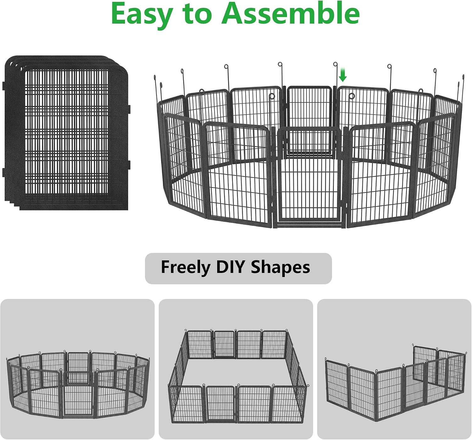 Dog Playpen Outdoor, 40' Height 28 Panels Pet Fence with Low Threshold Full Gate, Large Dog Fence Outdoor for Yard, Heavy Duty Pet Playpen Metal Play Pen Fence for RV Camping
