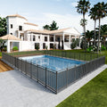 Metal Swimming Pool Fence 110ft (L) × 40in (H) with 42 Panels & 6 Gates, Pool Safety Fence, Protective Barrier with Reinforced Stakes, Compatible with Patios & Gardens, Black-Silver