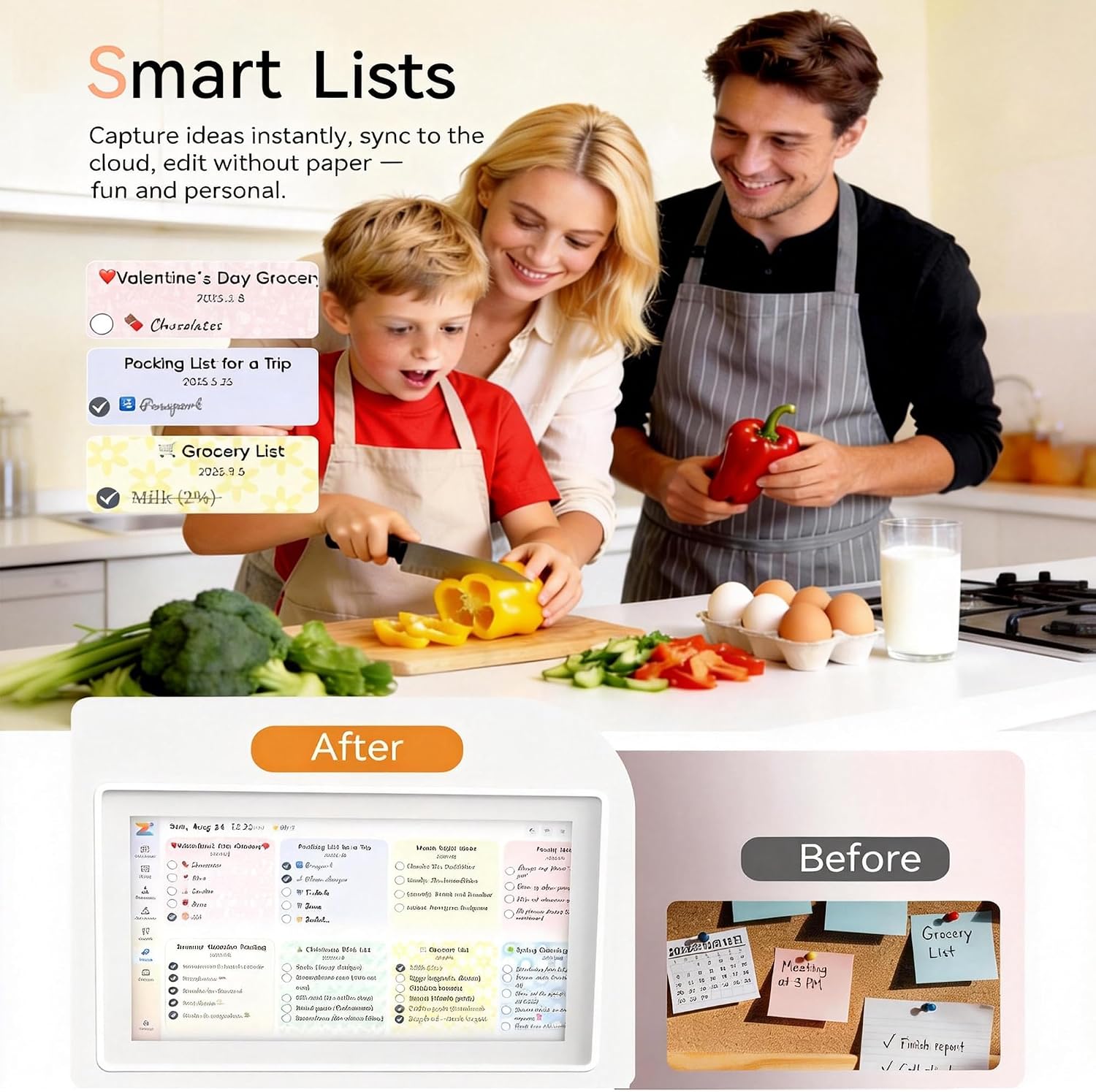 Digital Calendar,15.6-inch Digital Wall Planner & Chore Chart, Touchscreen Family Organizer for Schedules, Events & Reminders, Wall Mount Included, Smart Calendar Perfect for 2026 Planning (White Frame)