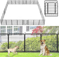 Decorative Metal Garden Fence with Gate Dog Fence Outdoor for Yard, 32in(H) x 107Ft(L) No Dig Fence 40 Panels Fencing for Dogs Animal Barrier Fence Garden Fencing for Yard, Patio, Flower Bed