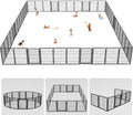 Dog Playpen Outdoor, 32' Height 42 Panels Pet Fence with Low Threshold Full Gate, Large Dog Fence Outdoor for Yard, Heavy Duty Pet Playpen Metal Play Pen Fence for RV Camping