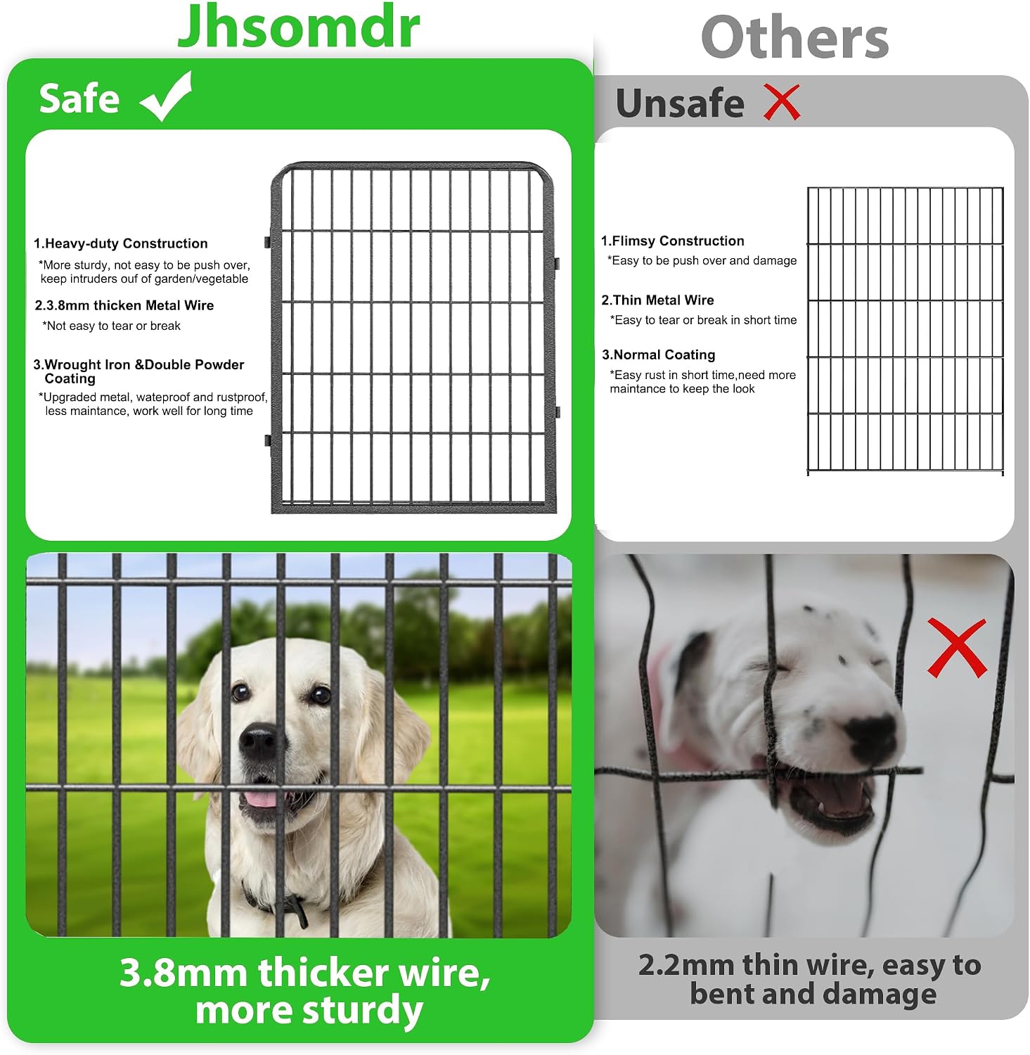 Decorative Garden Fence with Gate, 32 in(H) x 74 ft(L) Rustproof Metal Fence Panels No Dig Fence with Full Panel Gate, Dog Fence Outdoor for Yard, Animal Barrier Garden Fencing for Yard