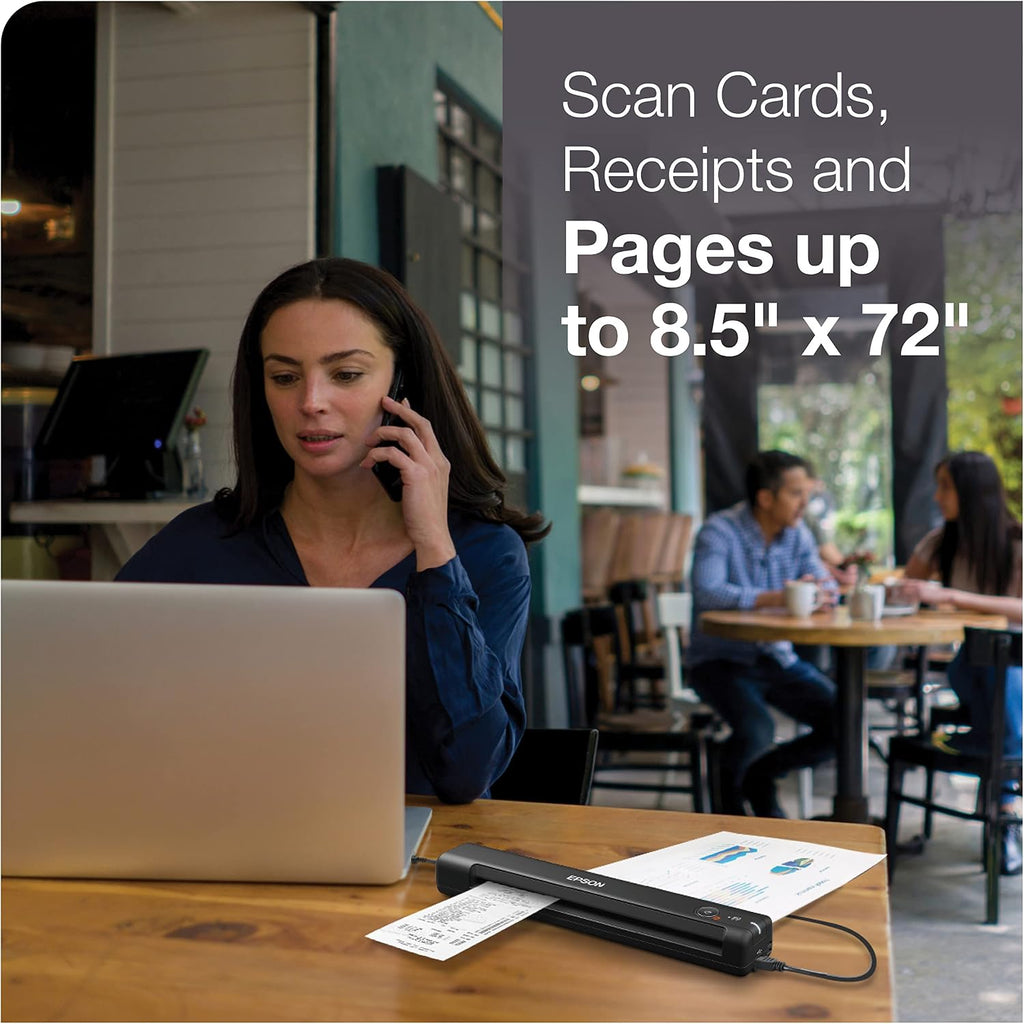Epson Workforce ES-50 Compact Portable Single-Sheet-Fed Receipt and Document Scanner for Computers Including PC and Mac, USB Powered