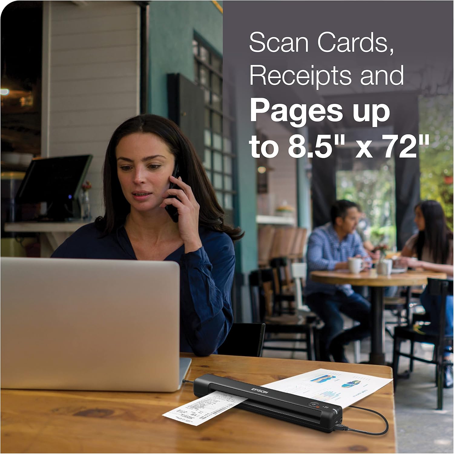 Epson Workforce ES-50 Compact Portable Single-Sheet-Fed Receipt and Document Scanner for Computers Including PC and Mac, USB Powered