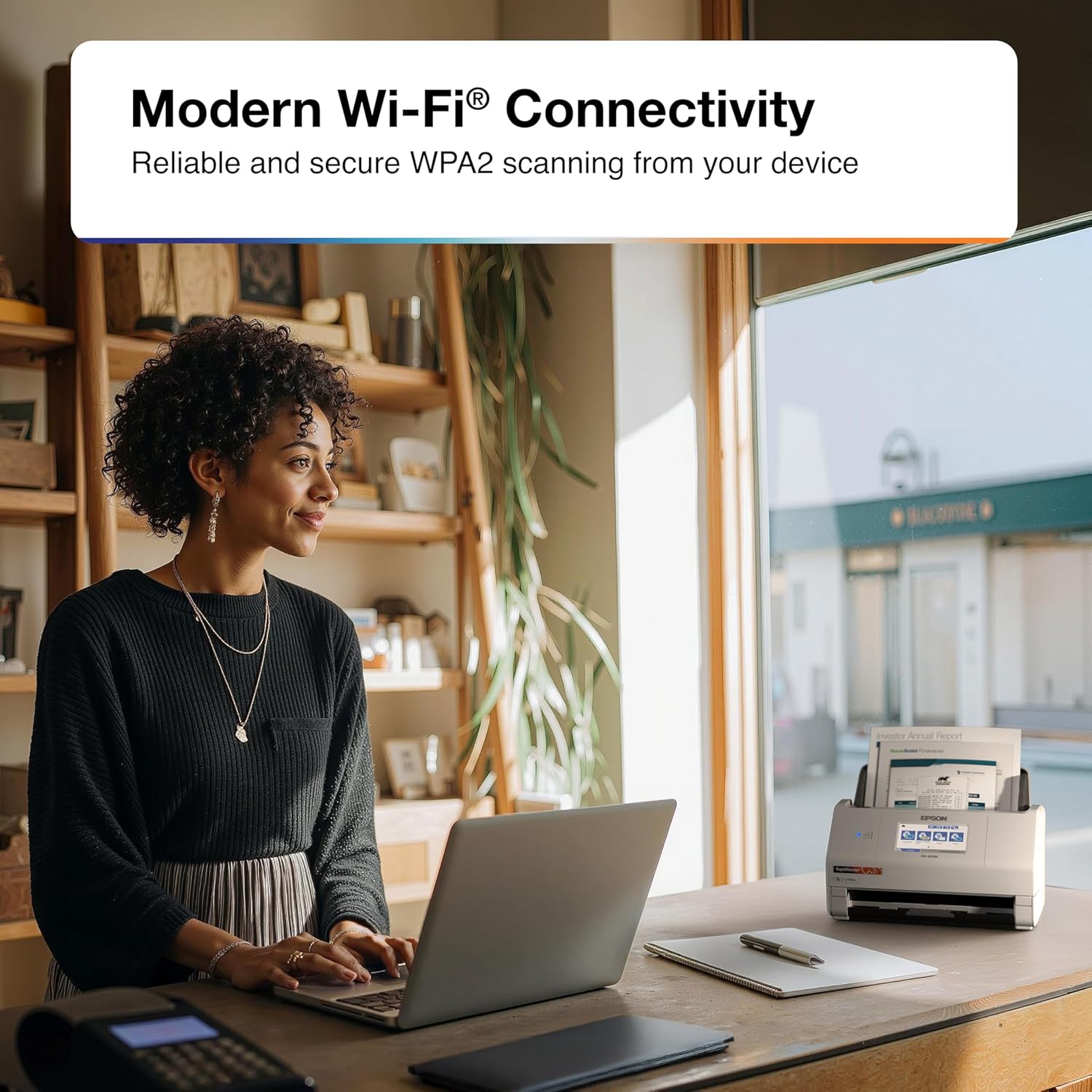 Epson RapidReceipt RR-620W Wireless & USB High-Speed AI & Cloud Ready Desktop Color Duplex Receipt & Document Scanner for Mac & PC, up to 45 ppm, 4.3' Color Touchscreen, 100-Page Auto Document Feeder