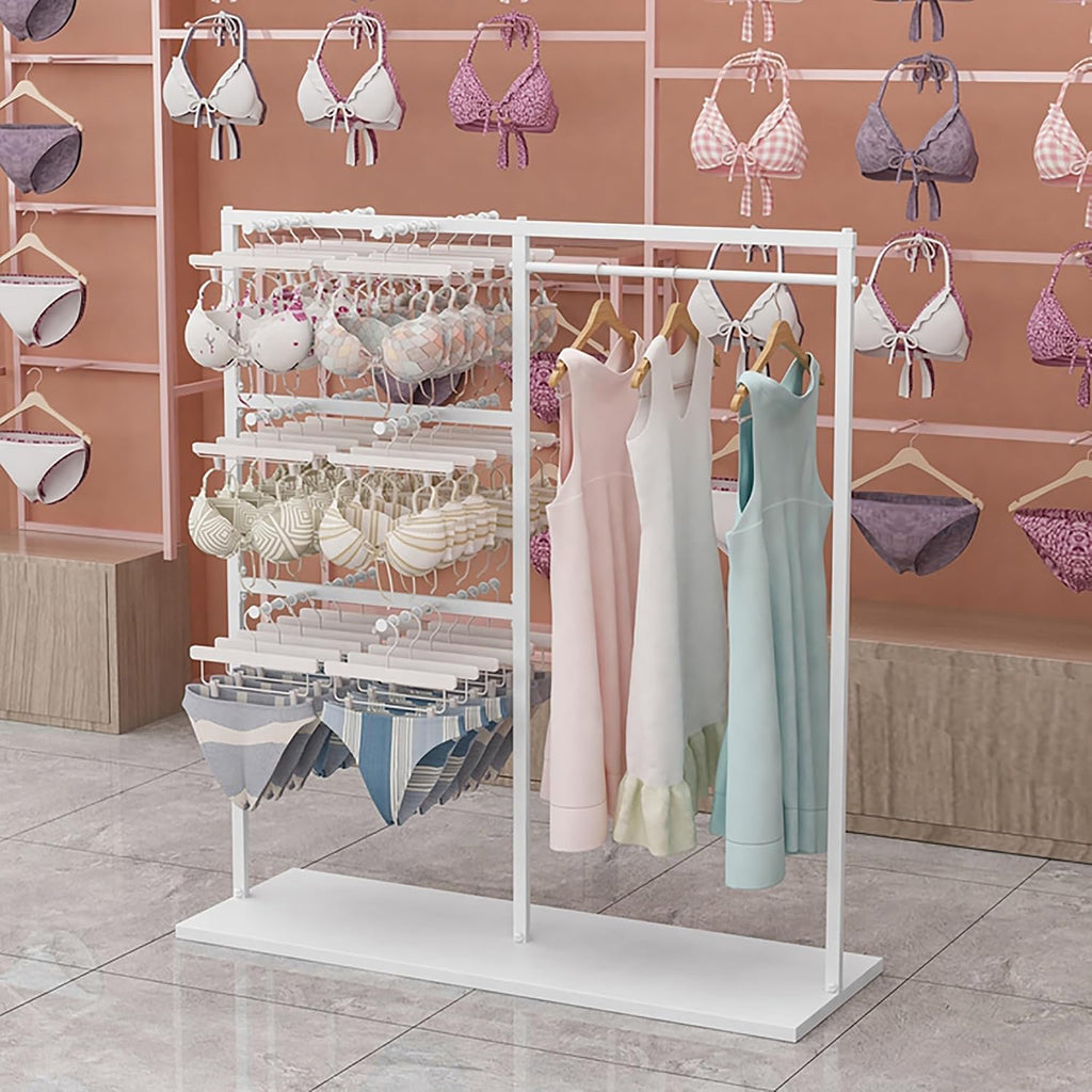 Coat Rack Stand, Metal Garment Rack, Creative Gold Underwear Shorts Shelf, Free-Standing Retail Display Clothes Racks, Underwear Display Stands,Commercial Shelves(Gold-150x40x130cm