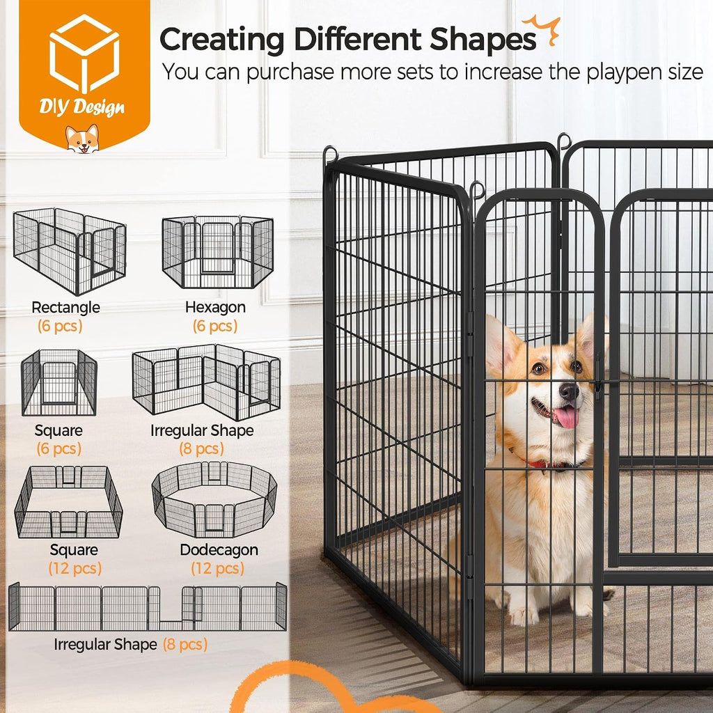 Yaheetech Dog Playpen Indoor, Extra Wide Outdoor Dog Fence Foldable Pet Puppy Exercise Pen for Yard/Garden/RV Camping, 24 Panels 32 Inch Height x 32 Inch Width
