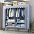 Heavy-Duty Portable Wardrobe Closet Rack For Storage ,1500lbs,Rolling Foldable Garment Rack With Cover And Wheels，Freestanding Clothes Organizer System For Bedroom LivingRoom Office ( Size : 168*50*18