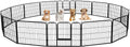 Yaheetech Wide Panel Dog Playpen, 16 Panels 24 inch High Pet Pen with Gate, Portable Indoor Outdoor Fence for Small/Medium Breed Dogs