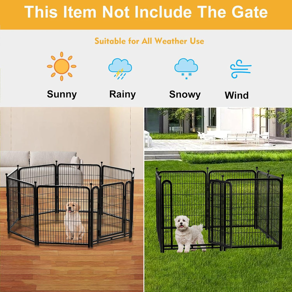 Getlay Garden Fence 36 Inch 14 Panels Without Gate, Inside and Outside, Total 31 Ft(l) Garden Fence for Yard and Dog, Black Dog Pen, Heavy Duty Pet Puppy Exercise Pen for Rv Camping