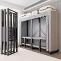 67 in Heavy Duty Wardrobe Foldable, Folding Garment Racks with Cover, Clothes Rack for Hanging Clothes, Steel Storage Organizer, Portable Closet for Bedroom(170cm/66.9in)