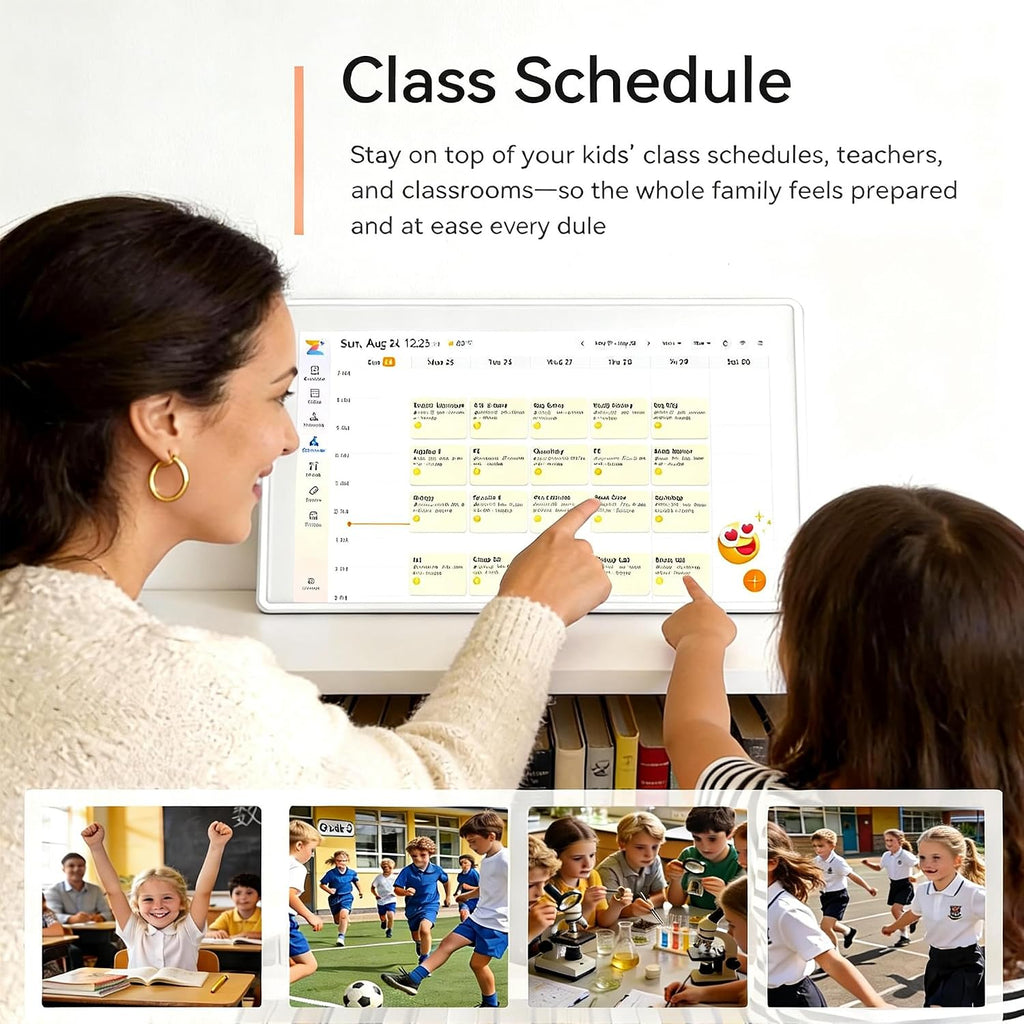 Digital Calendar,15.6-inch Digital Wall Planner & Chore Chart, Touchscreen Family Organizer for Schedules, Events & Reminders, Wall Mount Included, Smart Calendar Perfect for 2026 Planning (White Frame)