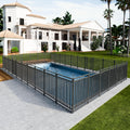 Metal Swimming Pool Fence 72ft (L) × 40in (H) with 28 Panels & 4 Gates, in Ground Pool Safety Fence, Protective Barrier with Reinforced Stakes, Compatible with Patios & Gardens, Black-Silver