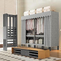 Foldable Portable Wardrobe Closet Heavy Duty Portable Covered Rack with Cover 1200lbs, for Hanging Clothes Coat Storage Garment Racks for Bedroom