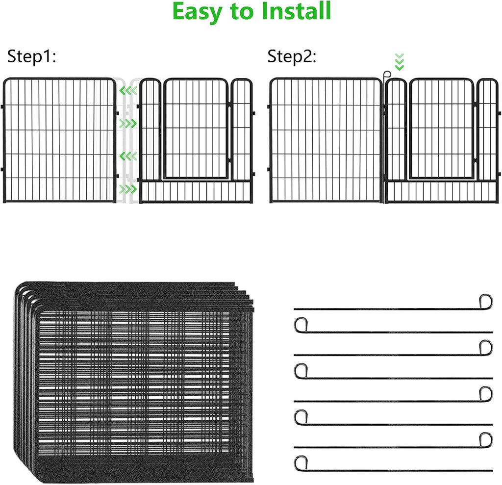 No Dig Decorative Garden Fence with Gate Rustproof Metal Fence Panels, 40in(H) x 75Ft(L) Garden Fencing for Yard 28 Panels Animal Barrier Fence for Dogs, Rabbit, Patio