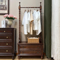 Clothes Rack, Solid Wood Clothing Rack, with 2 Drawers, Coat Hanger, Floor-standing Garment Racks, for Hanging Shirts, Jackets, Coat(Brown)