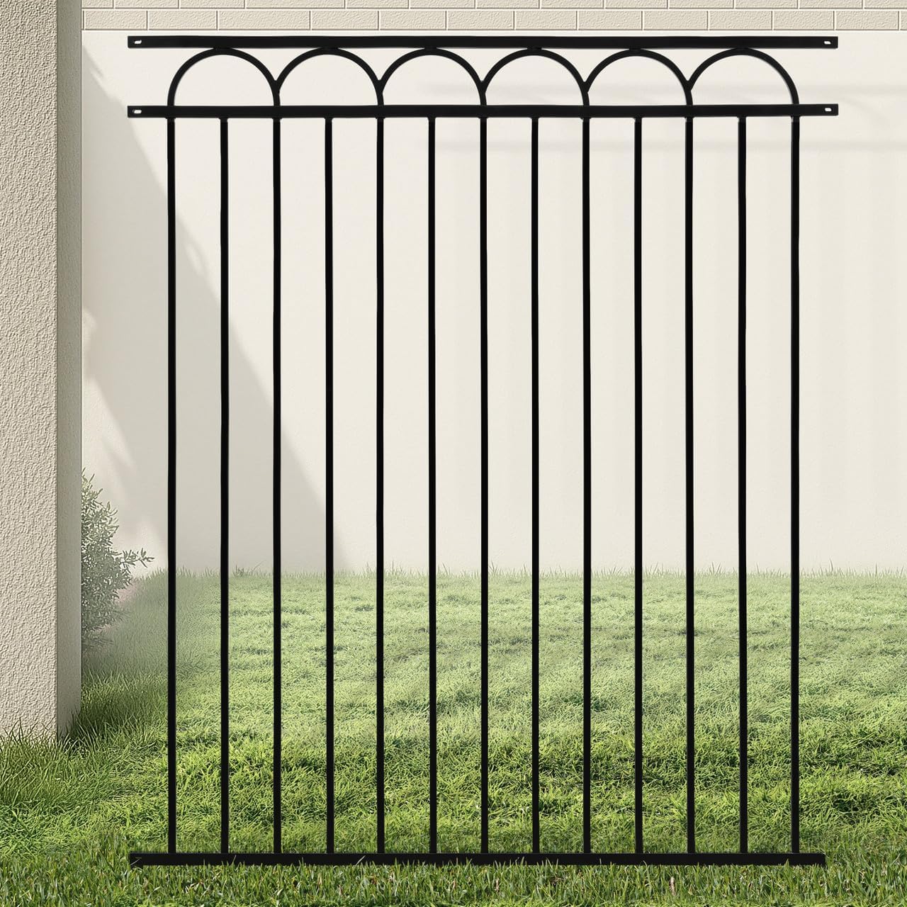 Fencer Wire Heavy Duty Arc Fence Barrier Panel, 6FT Height X 5FT Width Anti-Rust Metal Fencing Panel, Diameter Steel Outdoor Decorative Garden Fence Panel for Yard, Pool, Patio, Single Panel