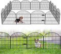 FOREHOGAR Metal Garden Fence with Gate 28in (H) x 37.3ft (L), 1 Gate + 15 Panels Dog Fences Border Fence Animal Barrier, No Dig Garden Fencing for Yard Backyard Landscape, ECG2816G Black