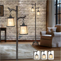 68' Farmhouse Floor Lamp With Mica Shade For Living Room,Modern Industrial Vintage Standing Floor Lamp for Bedroom ,Stepless Dimmable Rustic Tree Trunk Tall Lamp For Office,Living Room (Bulb Included)