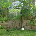 Black Coated Chain Link Garden Walking Fence Gate 48-inch Overall Height by 32-inch Frame Width (Fit a 36-inch Opening), 1 Pack No-Assembly Chain Link Walk-Through Gate