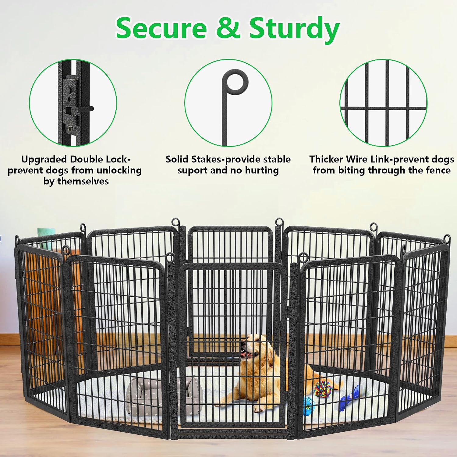 Decorative Garden Fence with Gate, 40 in(H) x 23 ft(L) Rustproof Metal Fence Panels No Dig Fence with Full Panel Gate, Dog Fence Outdoor for Yard, Animal Barrier Garden Fencing for Yard