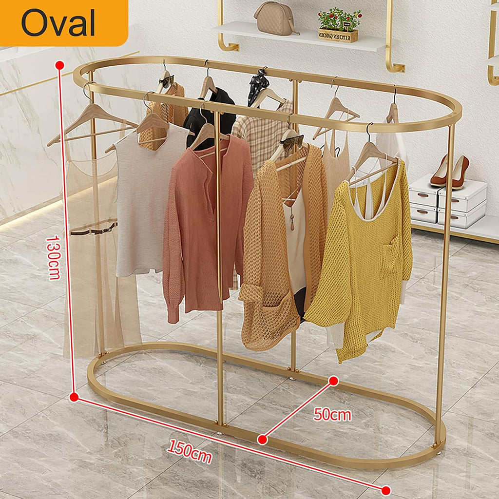 Creative Display Metal Hanging Rod Floor Standing Freestanding Garment Rack for Bedroom Hall Clothes Store Boutique Color: [rt Color]
