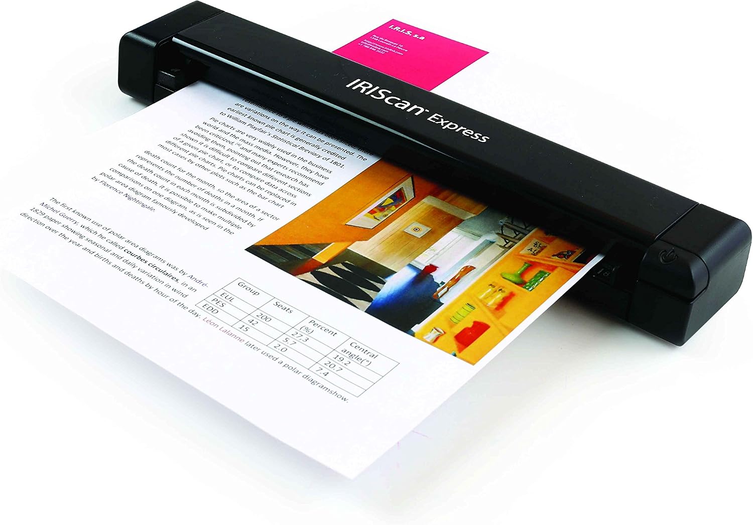 IRIScan Express 4-Portable Scanner 8PPM simplex, USB, Document Scanner, 8PPM, Receipt Scanner, Full OCR Readiris, Windows Black