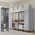 Portable Folding Wardrobe Closet, Heavy-duty Clothe Rack With Cover Foldable Metal Garment Rack On Wheels Freestanding Rolling Clothing Coat Storage Rack 20.4in Width Load 2000lbs(125cm/49.2in)
