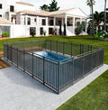 54ft (L) × 47in (H), 21 Panels & 3 Gates Removable Pool Fence, Robust In-Ground Safety Fence for Pools, Pets & Children, Weatherproof Metal Pool Fence with Double-Lock Gate