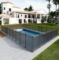 72ft (L) × 47in (H), 28 Panels & 4 Gates Removable Pool Fence, Robust In-Ground Safety Fence for Pools, Pets & Children, Weatherproof Metal Pool Fence with Double-Lock Gate