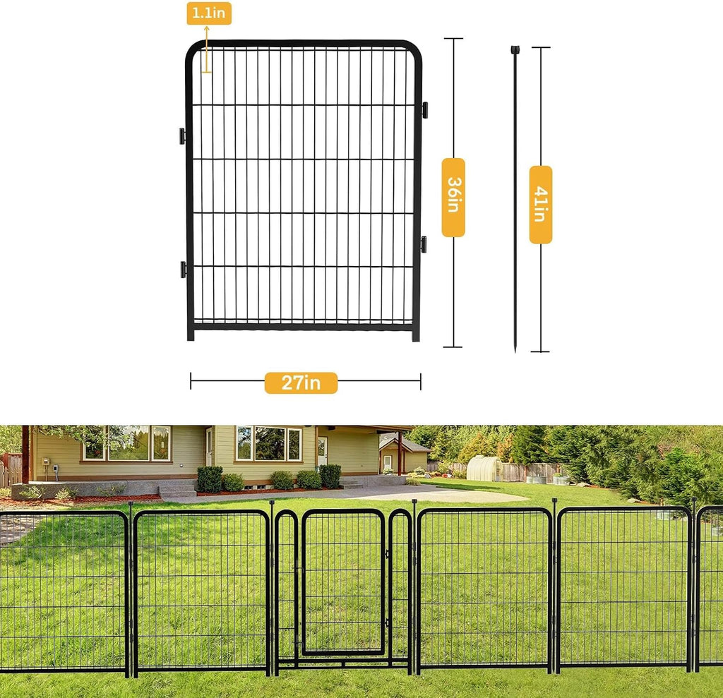 Getlay Garden Fence 36 Inch 14 Panels Without Gate, Inside and Outside, Total 31 Ft(l) Garden Fence for Yard and Dog, Black Dog Pen, Heavy Duty Pet Puppy Exercise Pen for Rv Camping