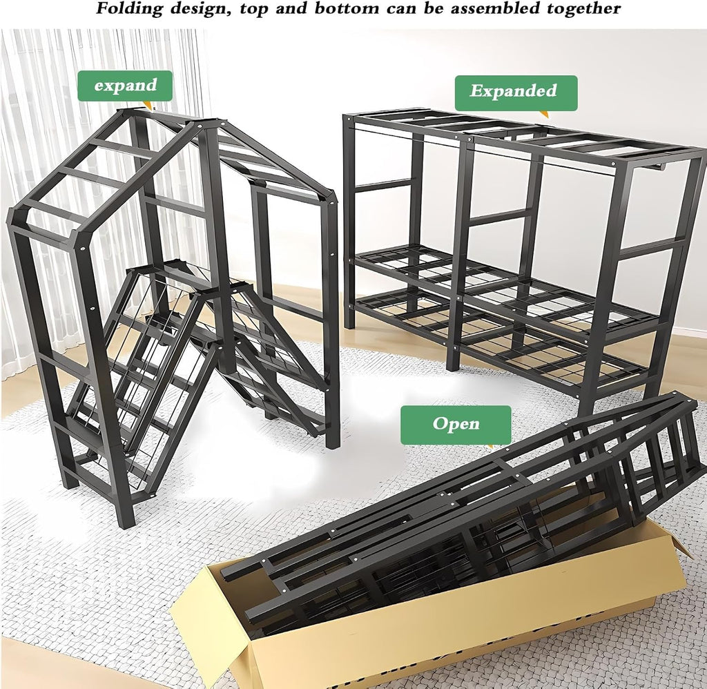 Large Wardrobe Clothes Organizer, Heavy-Duty Portable Clothe Rack With Cover Foldable Metal Garment Rack On Wheels Freestanding Rolling Clothing Coat Storage Rack 20.4in Width Load 2000lbs(150cm/59.1i