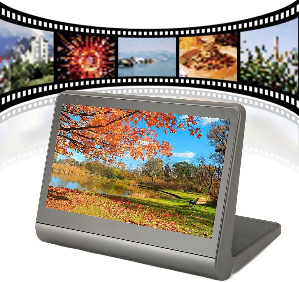 48MP Film Slide Scanner with 7 Color Screen, Converts 135mm / 126KPK / 110mm / Super 8 Films/Slides/Negatives to Digital Photos, High Resolution, Built in Memory (US Plug)
