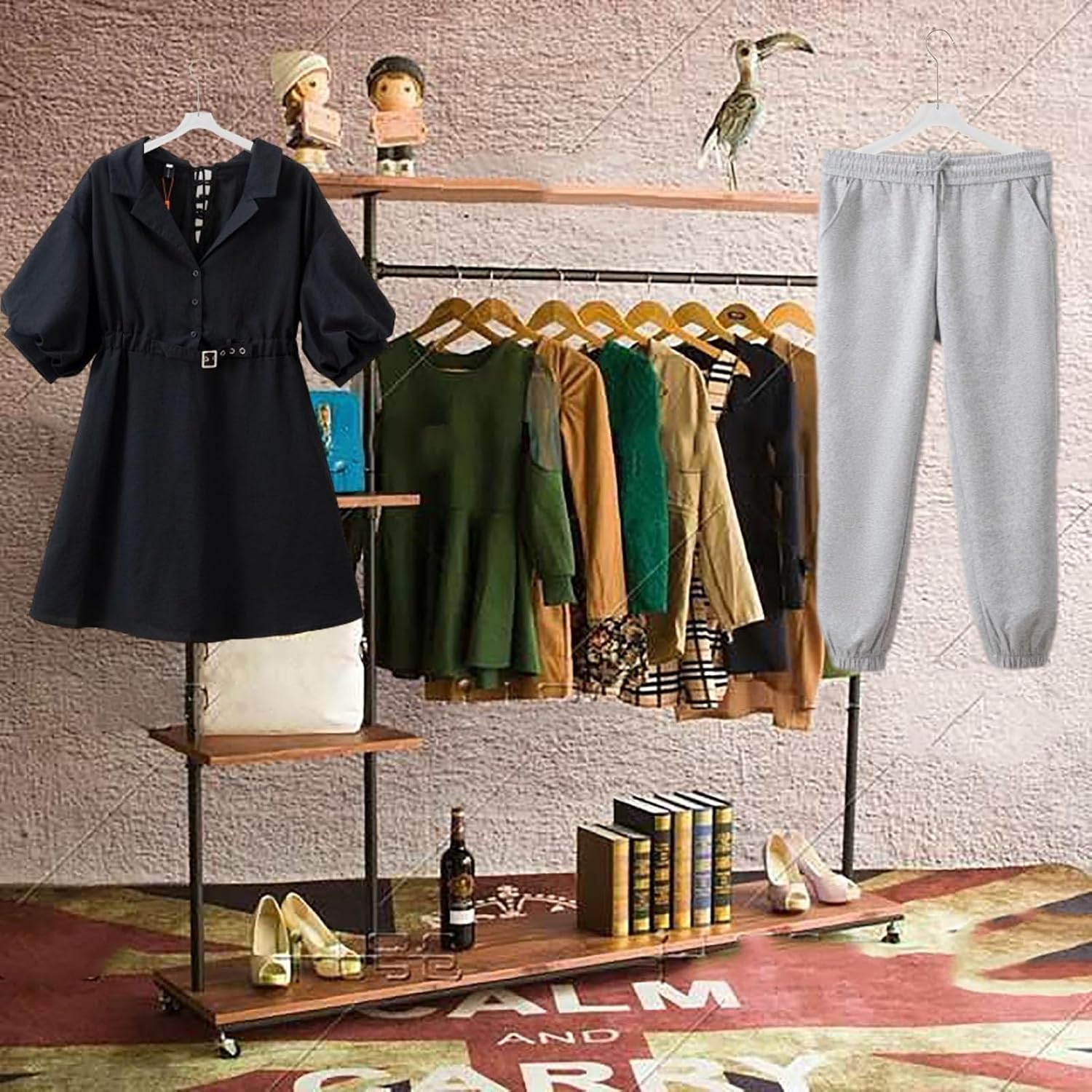 Mannequin Dress Form Metal Body Shape Clothing Display Hangers, Clothing Garment Rack Free Standing Clothes Coat Hanger, Dress Holder Mannequin Waist and Arms (Size : 42cm (16 1/2'))
