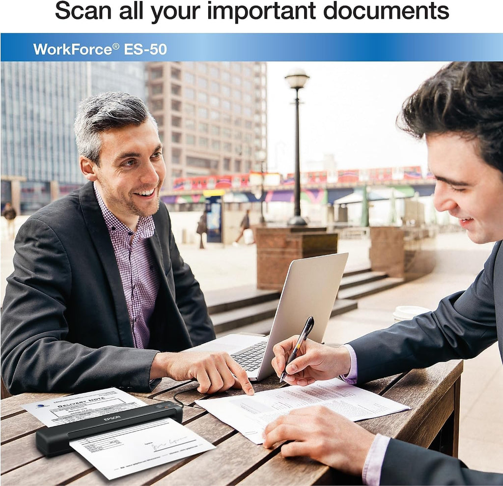 Epson Workforce ES-50 Compact Portable Single-Sheet-Fed Receipt and Document Scanner for Computers Including PC and Mac, USB Powered
