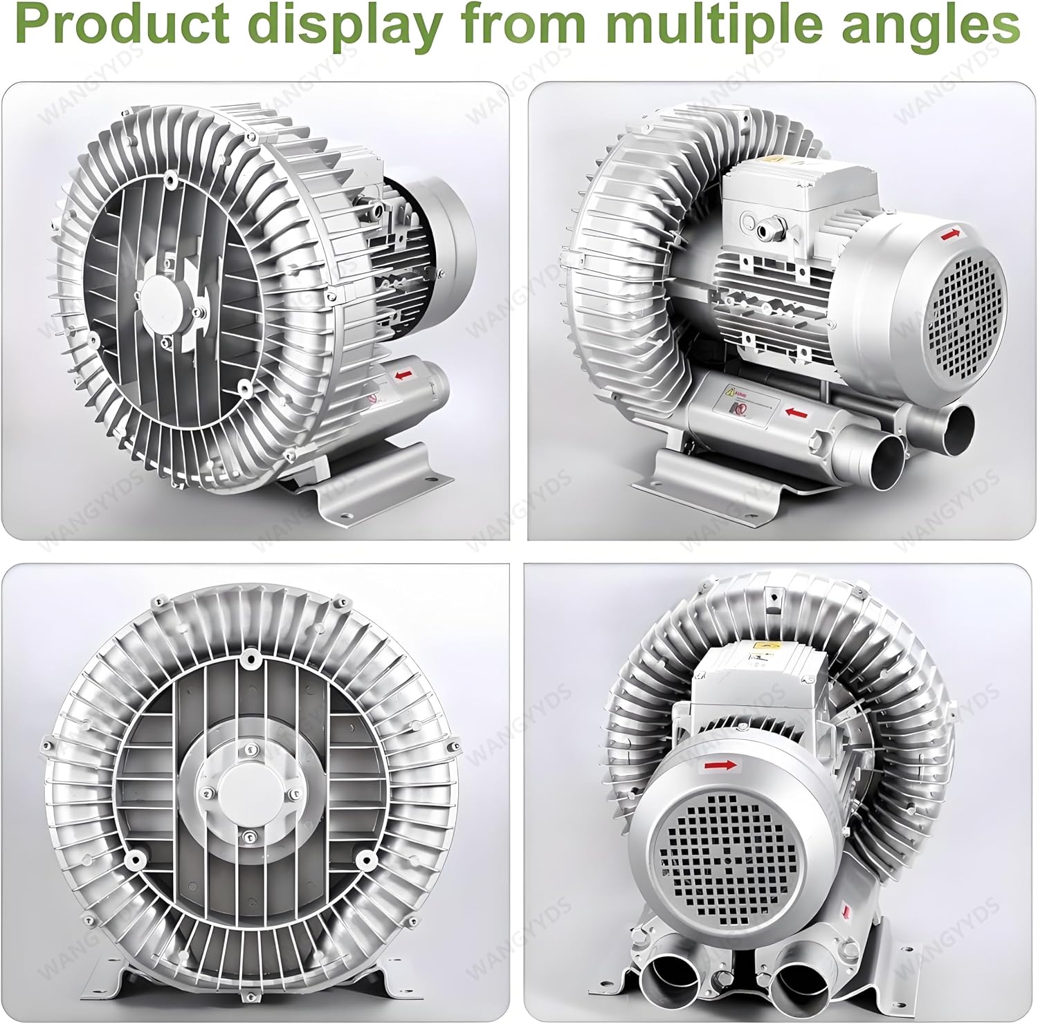 2 H P Regenerative Blower 240 CFM 1.5 kW Single Phase Vacuum Pump 110-220V Ring Blower for Industrial Air Blowing, Vacuum Systems, Aeration Replace, Aquaculture