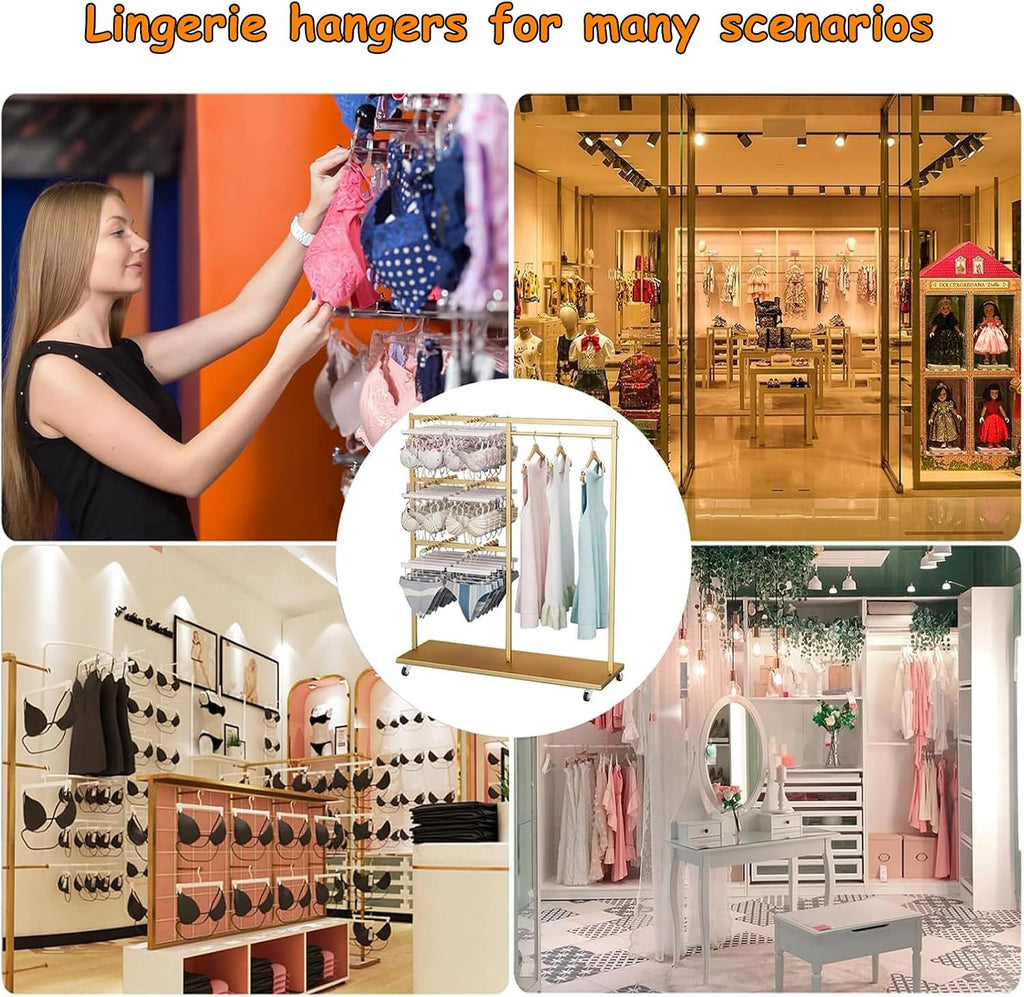 Adjustable Freestanding Metal Garment Rack - Heavy-Duty Retail Display for Shirts, Bras, Socks, Scarves - Ideal Clothing Rack for Boutiques & Underwear Shops