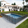 Metal Swimming Pool Fence 72ft (L) × 32in (H) with 28 Panels & 4 Gates, in Ground Pool Safety Fence, Protective Barrier with Reinforced Stakes, Compatible with Patios & Gardens, Black-Silver