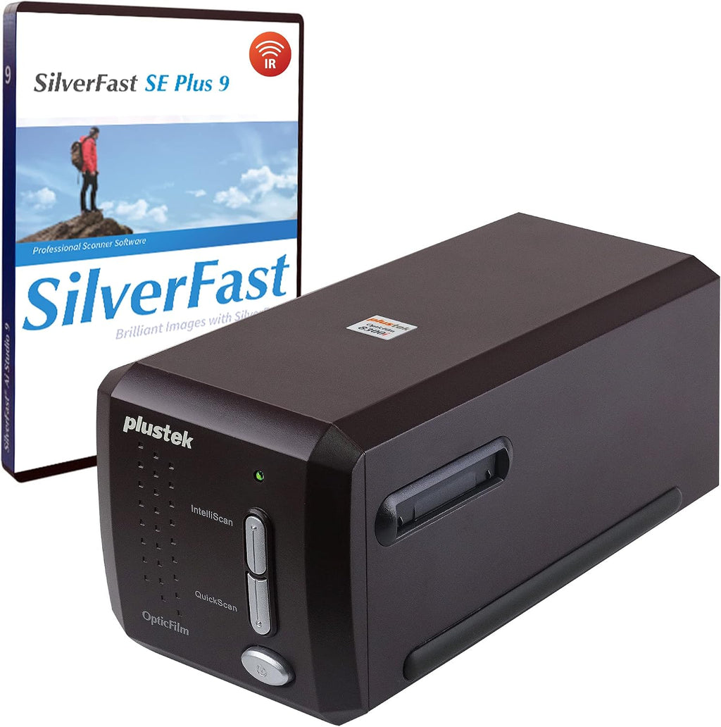 Plustek OpticFilm 8300i SE - 35mm Negative Film Stripe & Slide Scanner with 38% scan Speed Increase, Bundle SilverFast SE Plus 9 + QuickScan Plus, Support Mac and Windows.