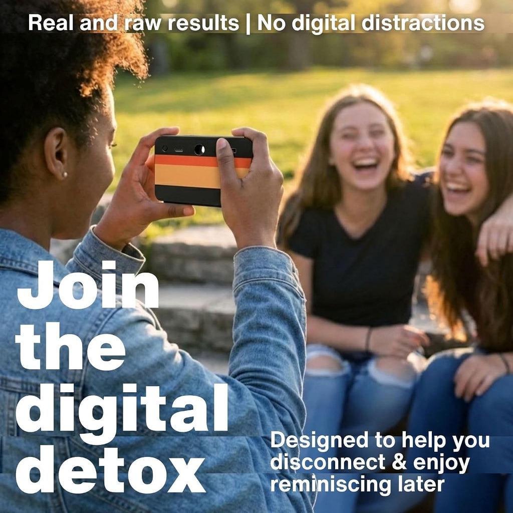 CAPPY Screenless Camera for Digital Detox - Vintage Retro Film Experience Digital Cam for Mindful Travel - 20MP Photo & Video, Interchangeable Lens, 32GB