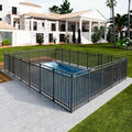 Metal Swimming Pool Fence 54ft (L) × 40in (H) with 21 Panels & 3 Gates, in Ground Pool Safety Fence, Protective Barrier with Reinforced Stakes, Compatible with Patios & Gardens, Black-Silver
