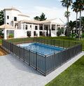 92ft (L) × 47in (H), 35 Panels & 5 Gates Removable Pool Fence, Robust In-Ground Safety Fence for Pools, Pets & Children, Weatherproof Metal Pool Fence with Double-Lock Gate