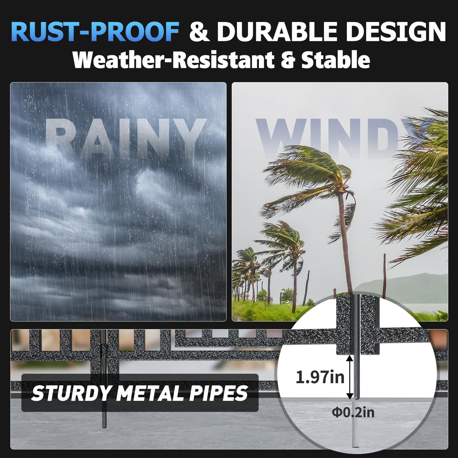 Metal Swimming Pool Fence 110ft (L) × 40in (H) with 42 Panels & 6 Gates, Pool Safety Fence, Protective Barrier with Reinforced Stakes, Compatible with Patios & Gardens, Black-Silver