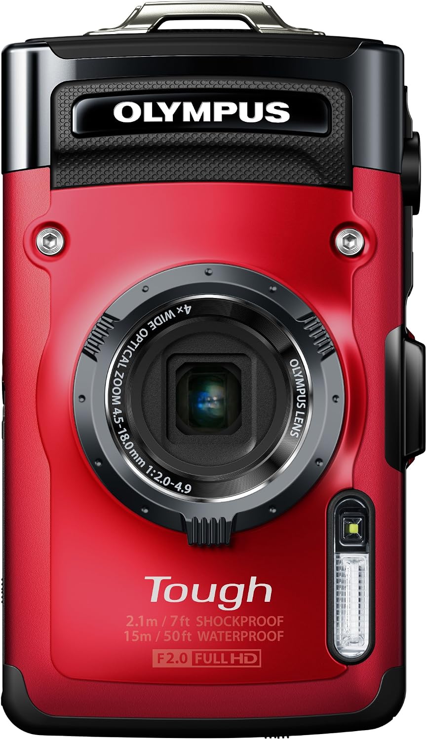 OM SYSTEM Olympus Stylus TG-2 iHS Digital Camera with 4X Optical Zoom and 3-Inch LCD (Red) (Old Model)