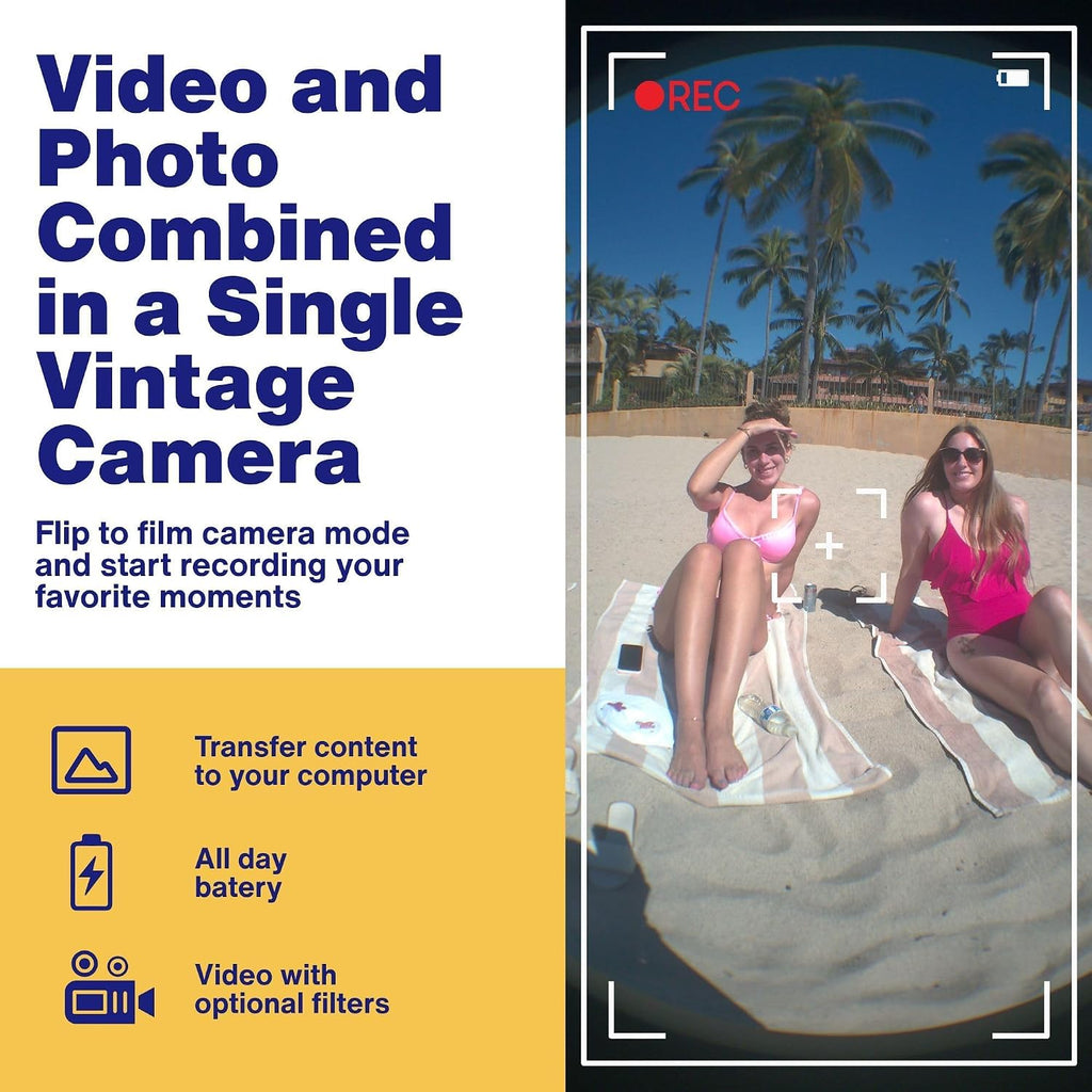 CAPPY Screenless Camera for Digital Detox - Vintage Retro Film Experience Digital Cam for Mindful Travel - 20MP Photo & Video, Interchangeable Lens, 32GB