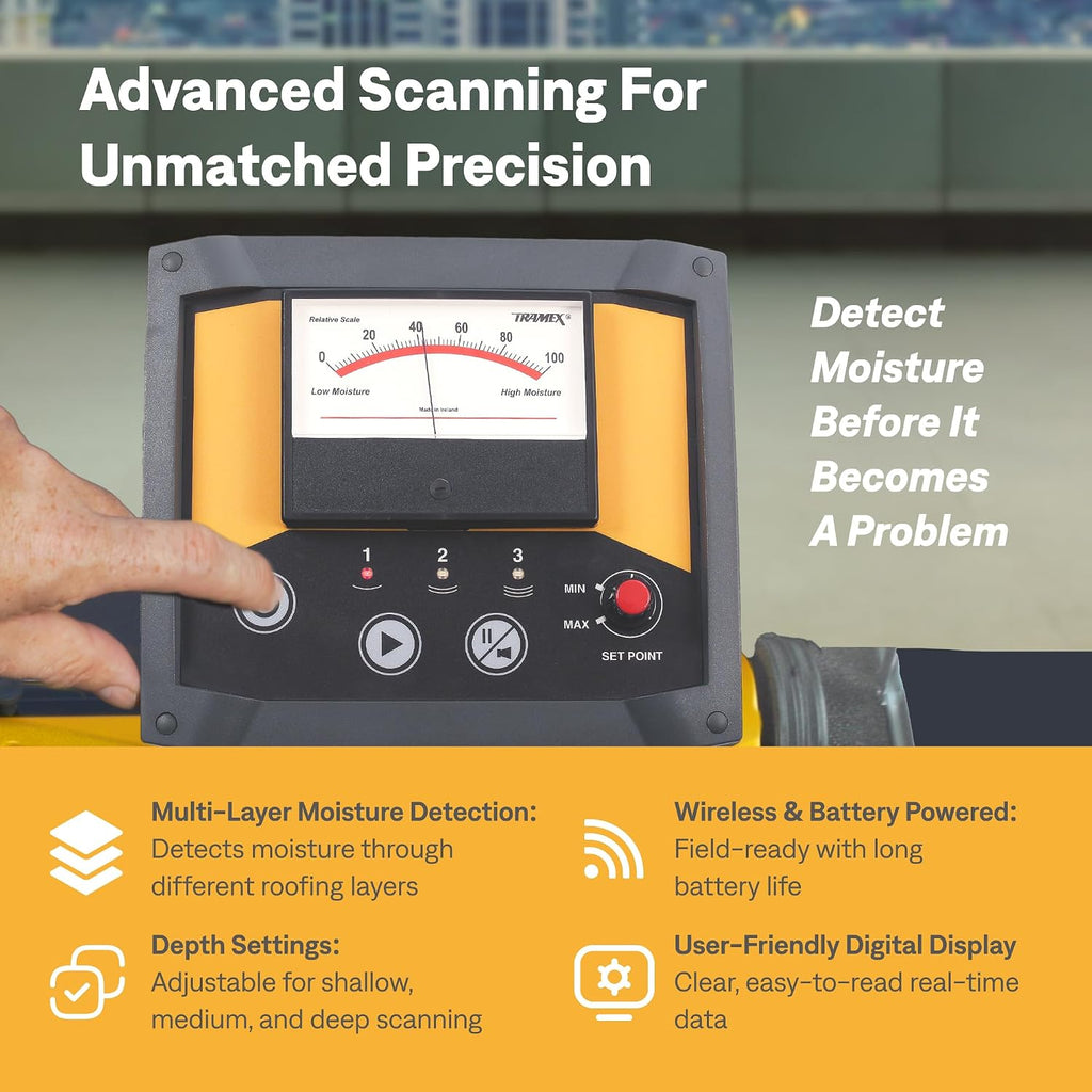 Tramex Dec Scanner DS2 | Non Destructive Scanner for Measuring Moisture Conditions for Flat Roof Inspection & Surveying