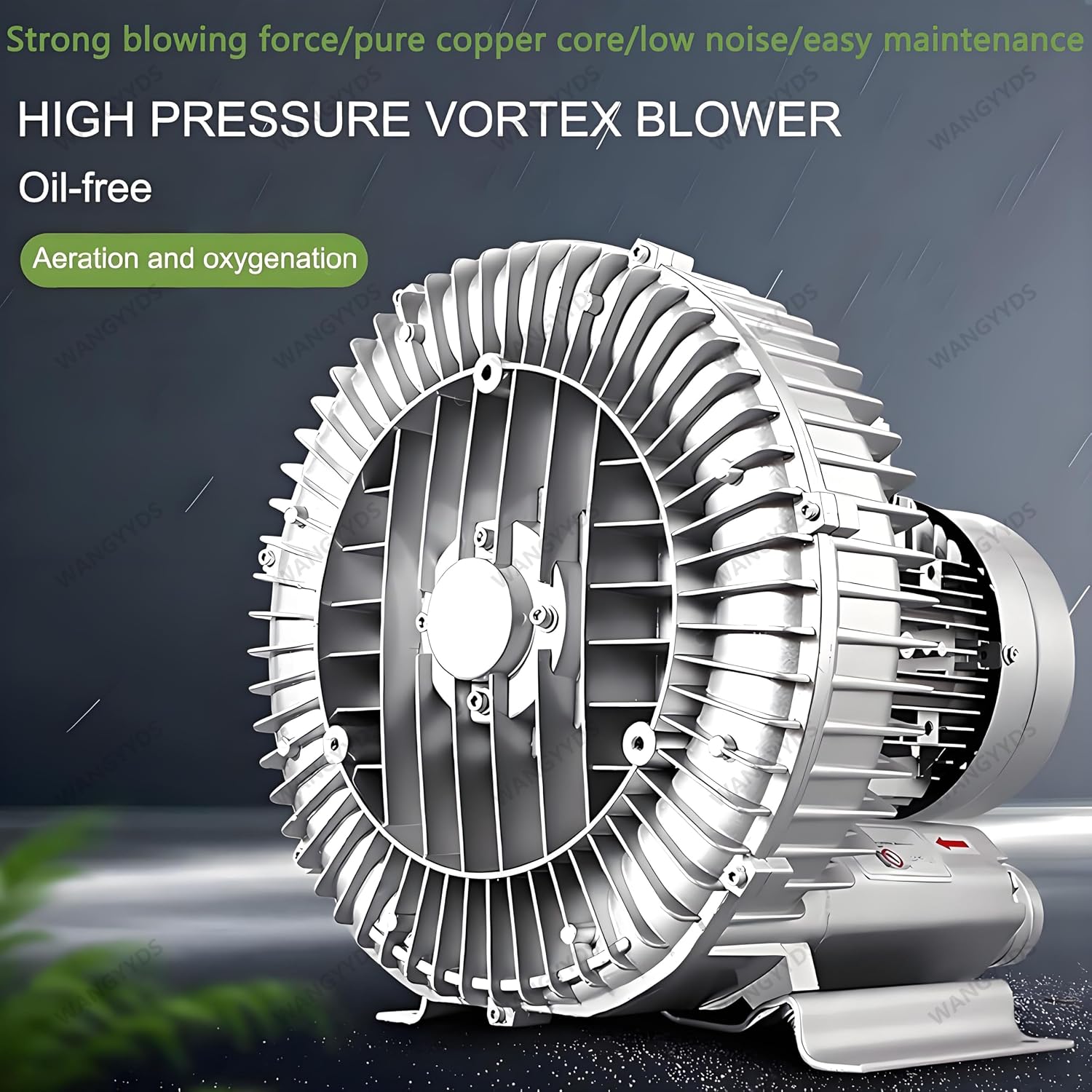2 H P Regenerative Blower 240 CFM 1.5 kW Single Phase Vacuum Pump 110-220V Ring Blower for Industrial Air Blowing, Vacuum Systems, Aeration Replace, Aquaculture